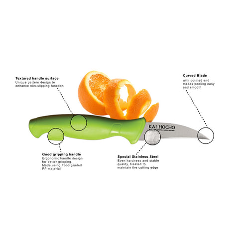 Hocho Yellow Peeling Knife 6.4Cm