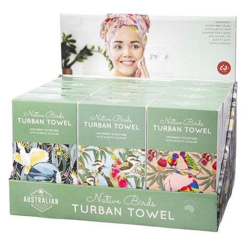 Aus Collection Turban Towel - Birds