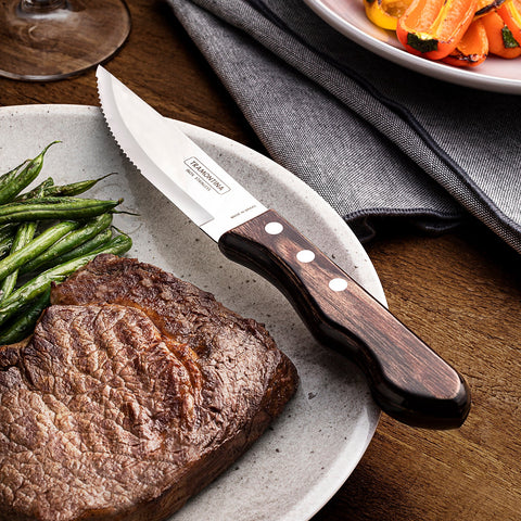 Churrasco Jumbo Steak Knife Set Polywood - Brown
