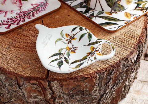 Aus Floral Emblems Blue Gum Tea Bag Holder