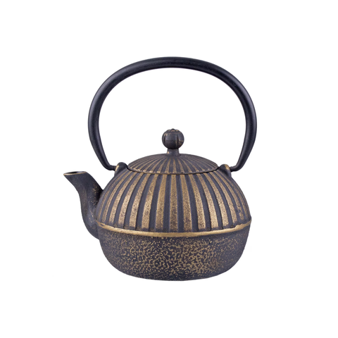 Teaology Cast Iron Teapot 600ml -Beaded White/Gold