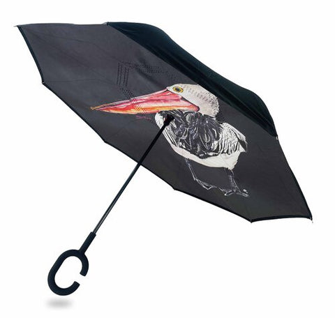 Reverse Umbrella With Sun Safe Upf50 - Australian Pelican | By Dani Till