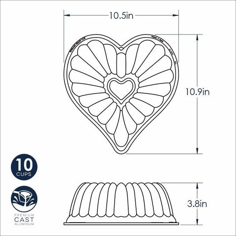 Elegant Heart Bundt Pan