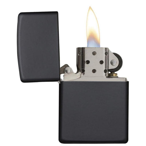 Black Matte Lighter With Fluid And Flints