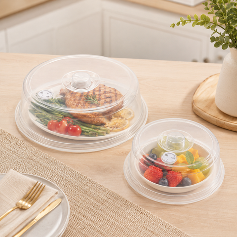 Cooktool Stackable Microwave Heating Food Cover Set of 2 - 17cm/23cm