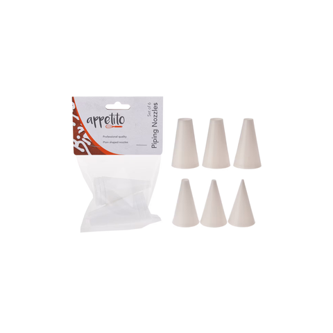 Plain Plastic Piping Nozzles Set 6