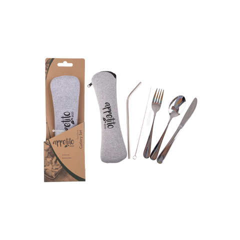 5 Piece Stainless Steel Traveller'S Cutlery Set