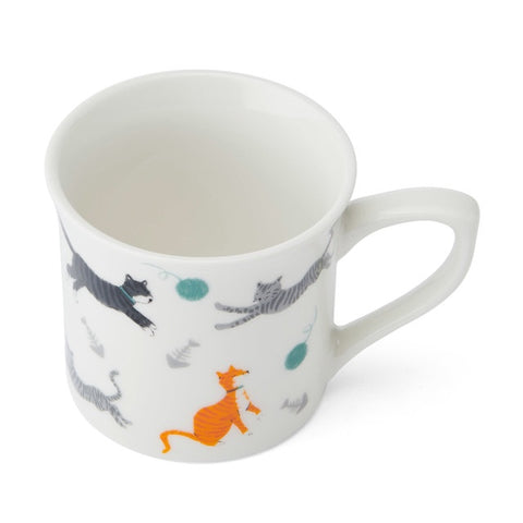 Fine Bone China 300ml Fluted Mug, Cat, Labelled