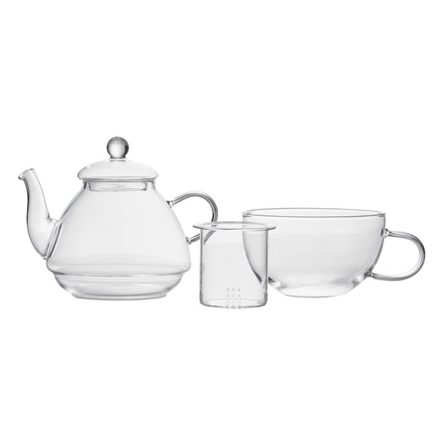 Frankie Tea For One Glass Teapot & Tea Cup 2pcs Set