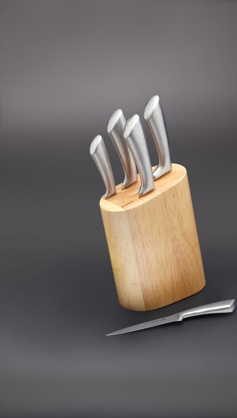 Cortes 5pc Knife + Block Set