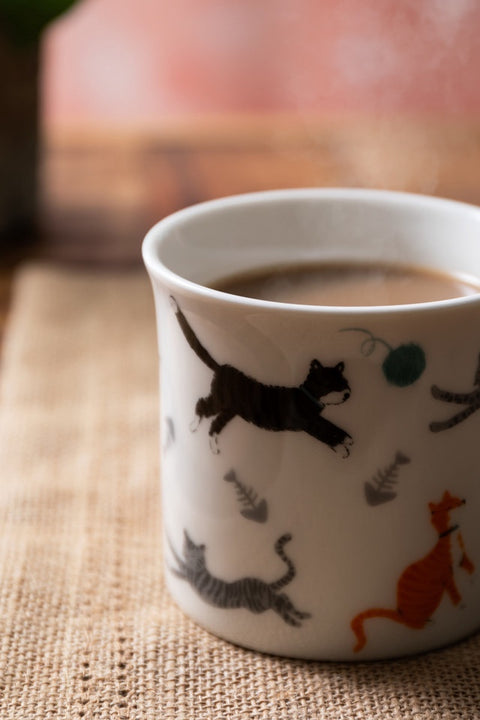Fine Bone China 300ml Fluted Mug, Cat, Labelled
