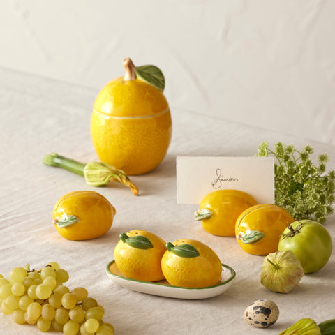 Limoncello Salt and Pepper Shakers Yellow & Green