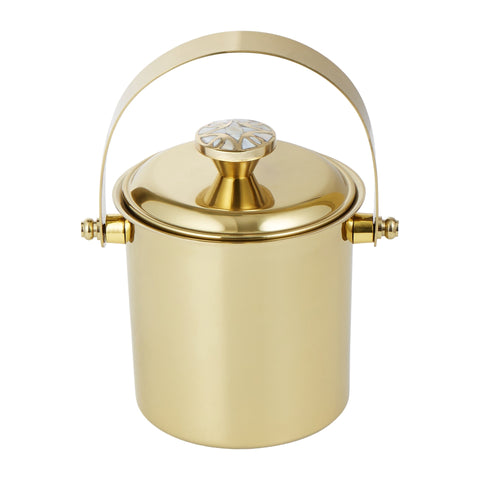 Mother of Pearl Detailed Ice Bucket Gold