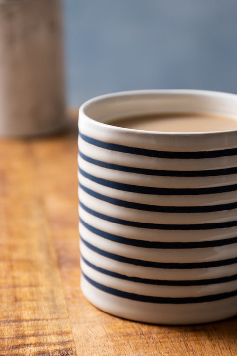 Stoneware Mug, Stripe, 390ml, Labelled