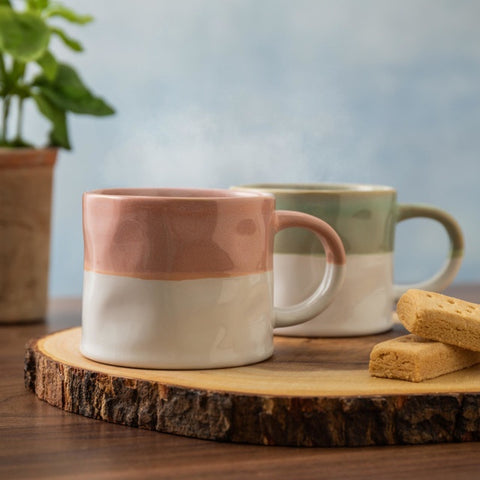 Stoneware Mug, Ombre Pink, 350ml, Labelled