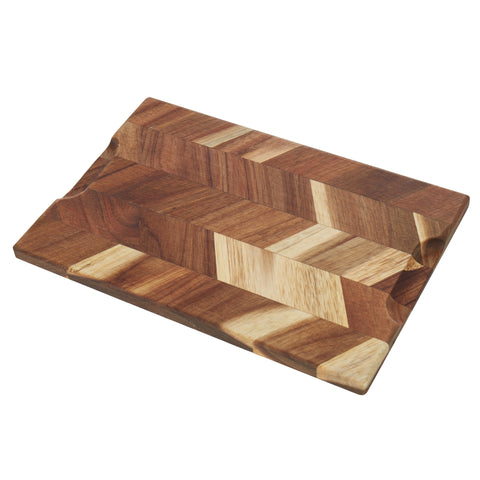 Herringbone Acacia Cutting Board Rectangle Natural