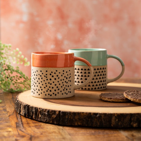 Stoneware Mug, Orange Glaze, 390ml, Labelled