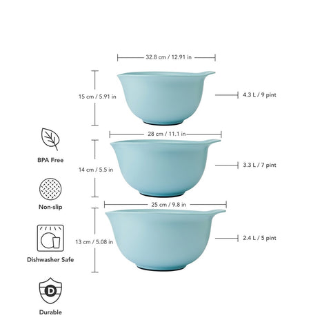 Mixing Bowls, Set of Three, Mineral Water, Sleeved