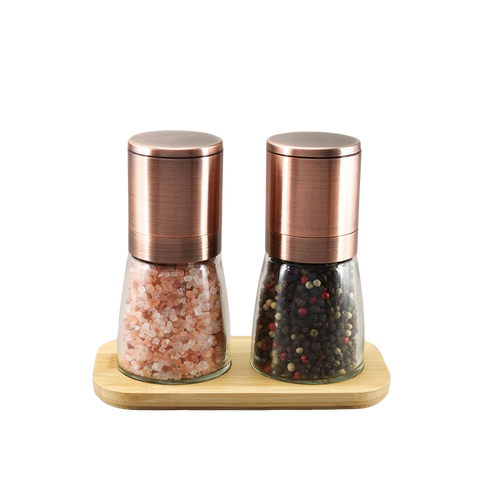3 Piece Oasis Upside-Down Mill Set (Gourmet Peppercorn & Himalayan Mineral Salt)