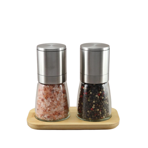 3 Piece Spirit Upside-Down Mill Set (Gourmet Peppercorn & Himalayan Mineral Salt)