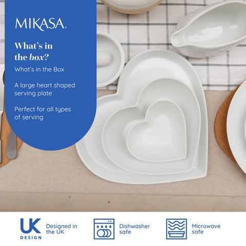 Chalk Serving Platter Heart 30cm