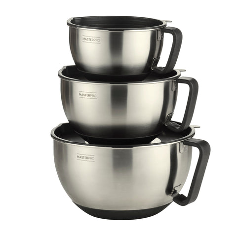 Premium Stainless Steel Mixing Bowls 3pcs Set Black