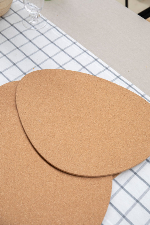 Pebble Placemat 4pc Set - Cork - 38 x 30cm