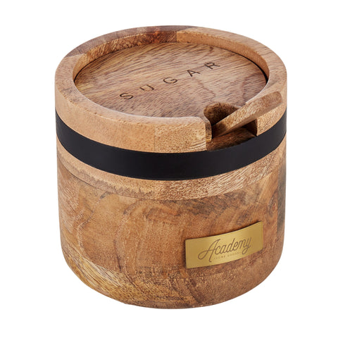 James Sugar Bowl With Spoon Natural & Black