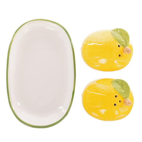 Limoncello Salt and Pepper Shakers Yellow & Green