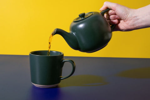 Ceramic Teapot, Green, 600ml, Labelled
