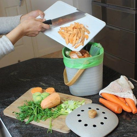 Eco Basics Compost Kitchen Waste Bin - 4L - Pebble