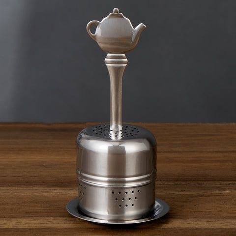 Tea Infuser Ball With Handle Silver