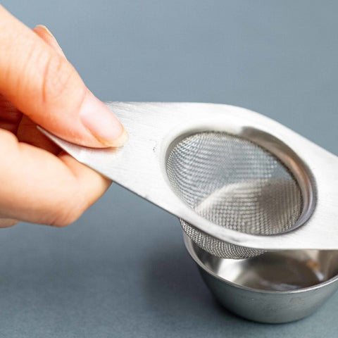 Double Handed Tea Strainer w/Drip Bowl