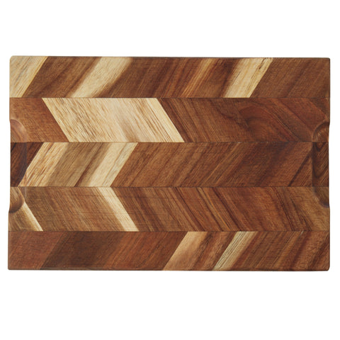 Herringbone Acacia Cutting Board Rectangle Natural