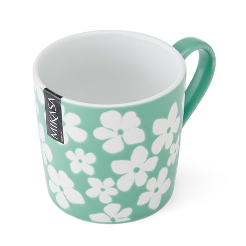 Stoneware Mug, Blue Flower, 360ml, Labelled
