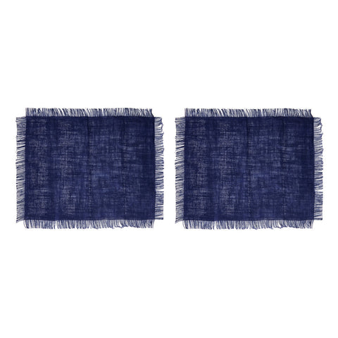 Rectangle Placemat 2pc Set - Blue Jute - 45 x 35cm