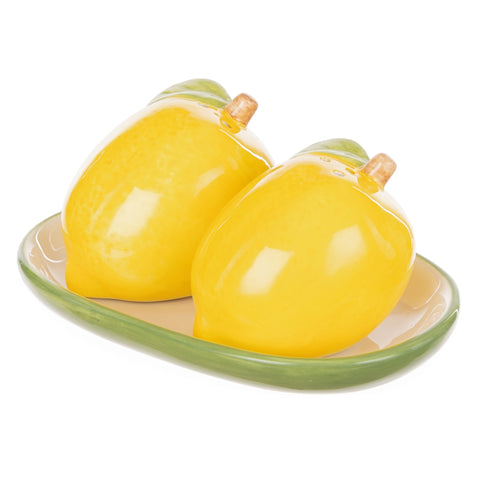 Limoncello Salt and Pepper Shakers Yellow & Green