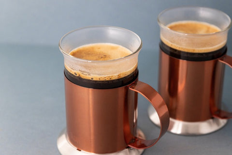 Glass Cups 30ml Set/2 Copper