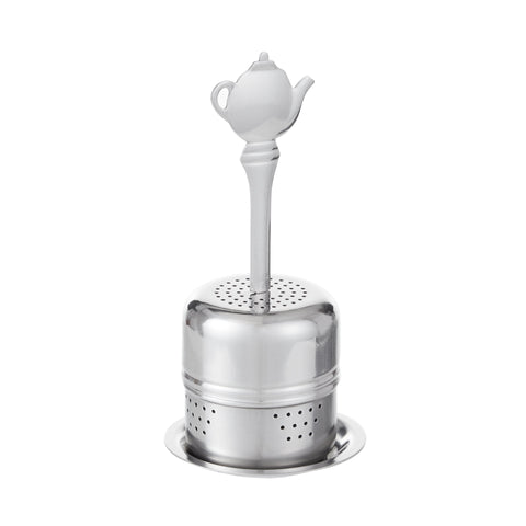 Tea Infuser Ball With Handle Silver
