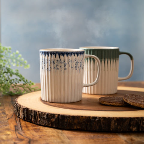 Stoneware Mug, Blue Textured, 410ml, Labelled