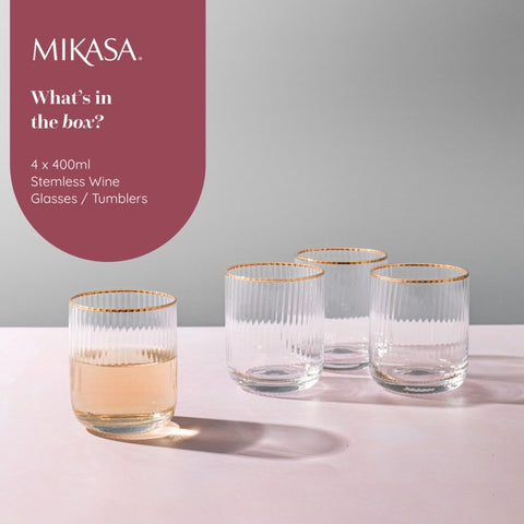 Sorrento Stemless Glass 4pc Set