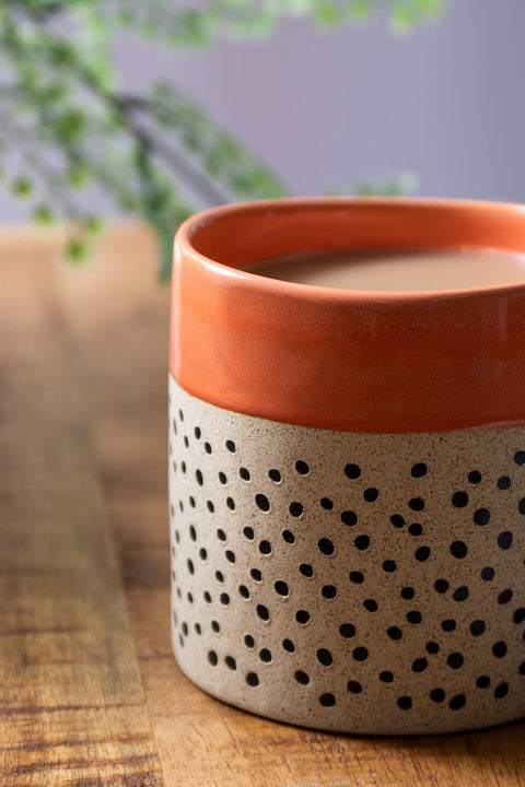 Stoneware Mug, Orange Glaze, 390ml, Labelled
