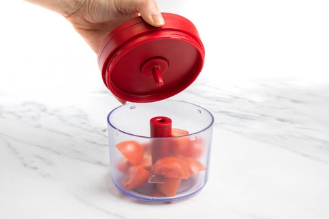 Hand Pull Food Chopper, 700ml, Empire Red, Boxed