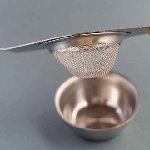 Double Handed Tea Strainer w/Drip Bowl