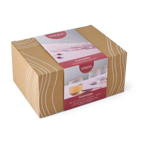 Sorrento Stemless Glass 4pc Set