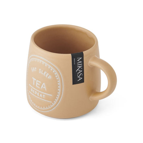 Stoneware Mug, Eat Sleep Tea, 400ml, Labelled
