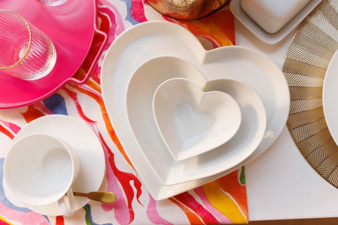 Chalk Serving Platter Heart 30cm