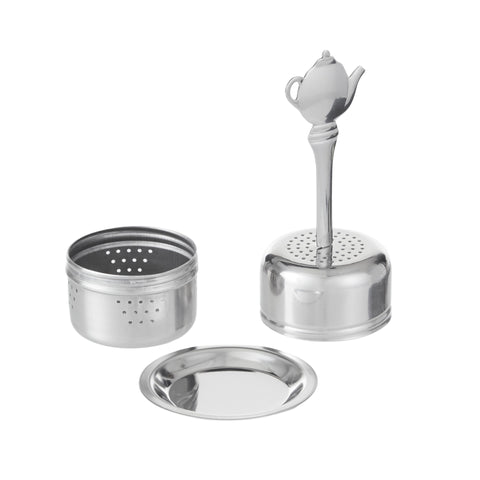 Tea Infuser Ball With Handle Silver