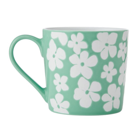Stoneware Mug, Blue Flower, 360ml, Labelled