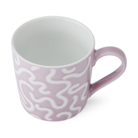 Stoneware Mug, Pink Swirl, 360ml, Labelled